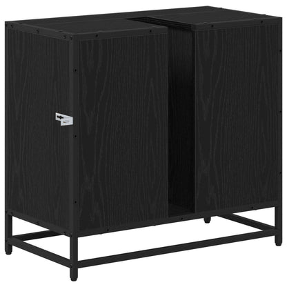 Bathroom Cabinet Black Oak 65 x 33 x 60 cm Engineered Wood
