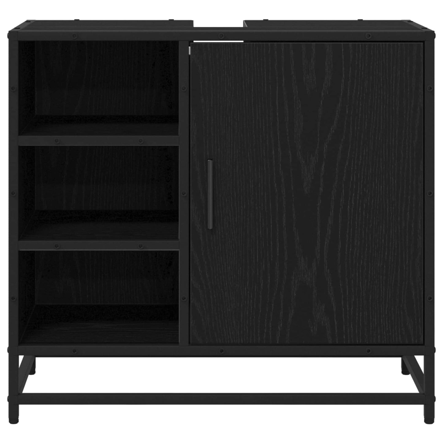 Bathroom Cabinet Black Oak 65 x 33 x 60 cm Engineered Wood