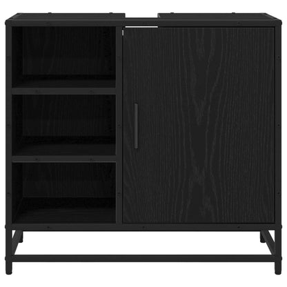 Bathroom Cabinet Black Oak 65 x 33 x 60 cm Engineered Wood