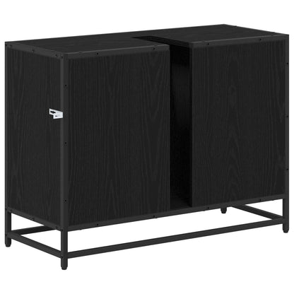 Bathroom Cabinet Black Oak 80 x 33 x 60 cm Engineered Wood