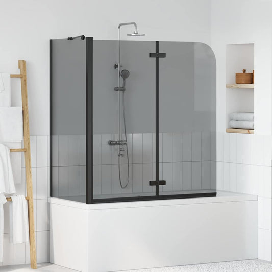 Bath Shower Screen Black 120 x 68 x 130 cm