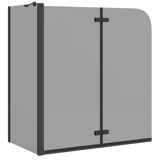 Bath Shower Screen Black 120 x 68 x 130 cm