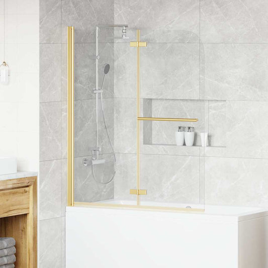 Shower Enclosure Transparent and Gold 120 x 140 cm