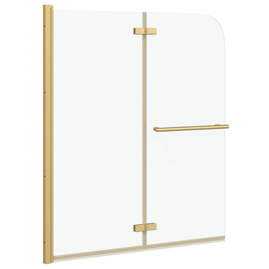 Shower Enclosure Transparent and Gold 120 x 140 cm