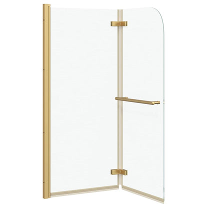Shower Enclosure Gold 120 x 140 cm ESG Glass and Aluminium