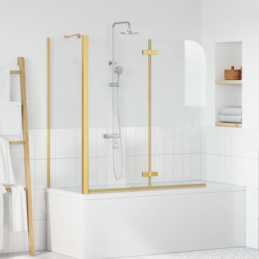 Bath Shower Screen Gold 120 x 68 x 130 cm