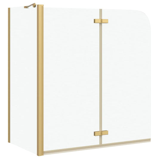 Bath Shower Screen Gold 120 x 68 x 130 cm