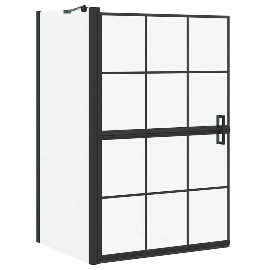 Bath Shower Screen Black and Transparent 80 x 68 x 128 cm