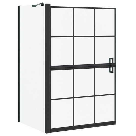 Bath Shower Screen Black and Transparent 80 x 68 x 128 cm