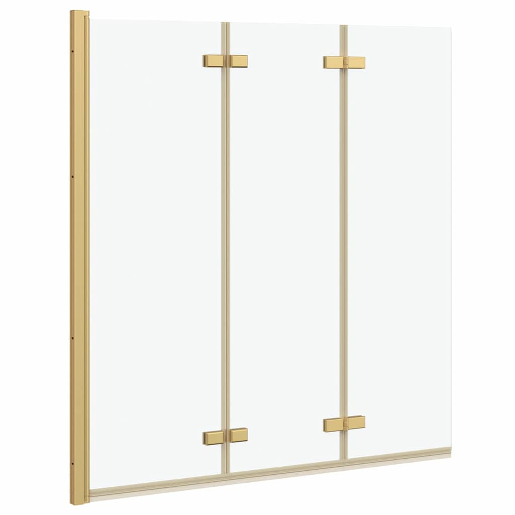 Shower Enclosure Gold 130 x 138 cm ESG Glass and Aluminium