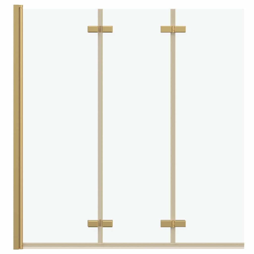 Shower Enclosure Gold 130 x 138 cm ESG Glass and Aluminium
