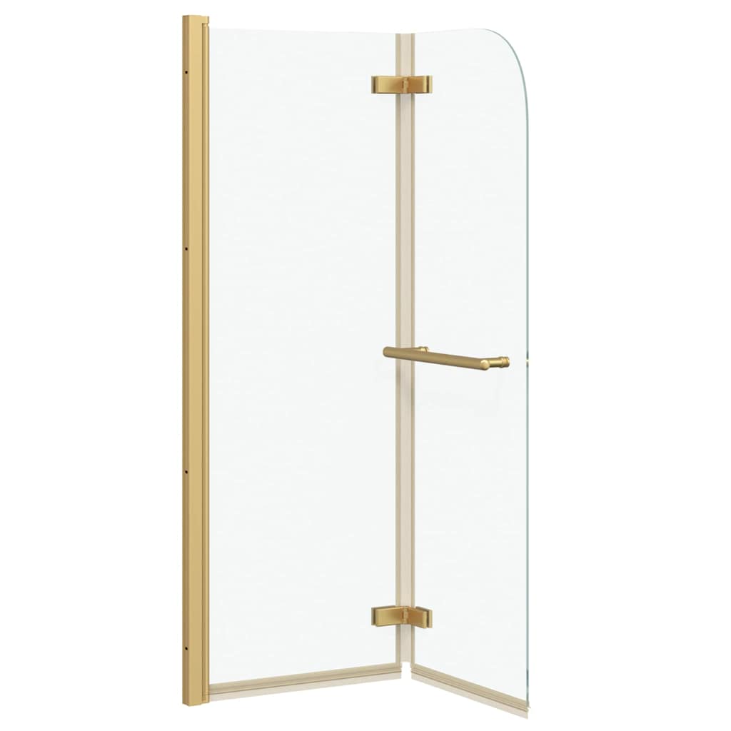 Shower Enclosure Gold 95 x 140 cm ESG Glass and Aluminium