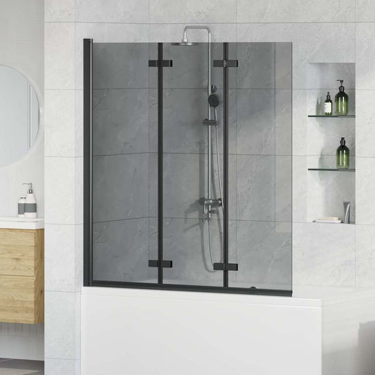 Folding Shower Enclosure Black 130 x 138 cm