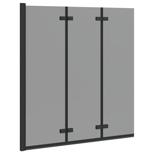 Folding Shower Enclosure Black 130 x 138 cm