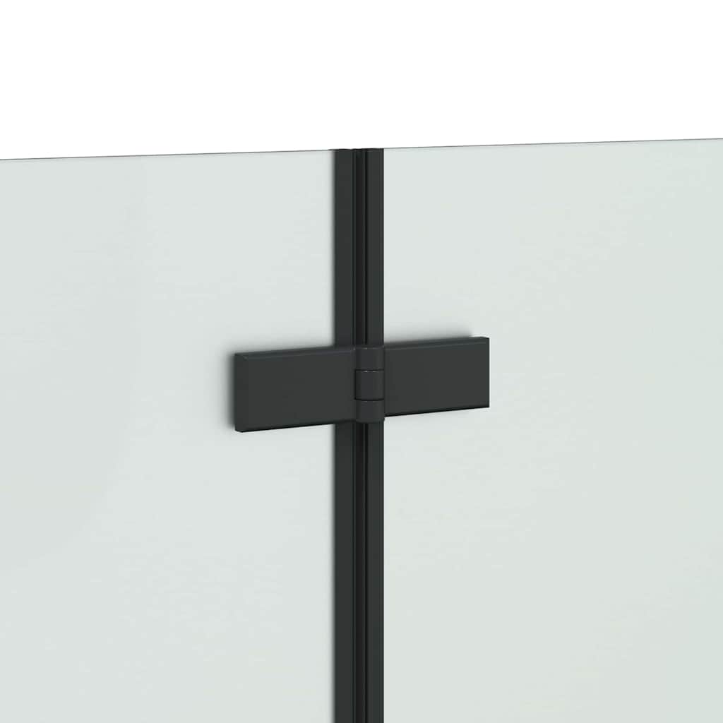 Shower Enclosure Black 130 x 138 cm ESG Glass and Aluminium