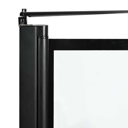Bath Shower Screen Black and Transparent 100 x 68 x 128 cm
