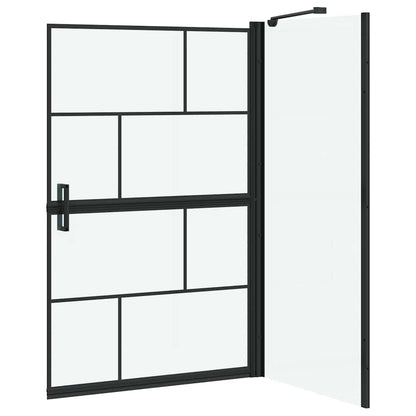Bath Shower Screen Black and Transparent 80 x 68 x 128 cm