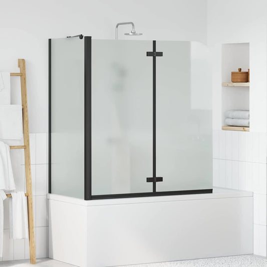 Bath Shower Screen Black 120 x 68 x 130 cm