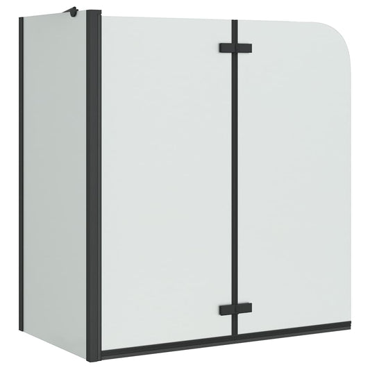 Bath Shower Screen Black 120 x 68 x 130 cm