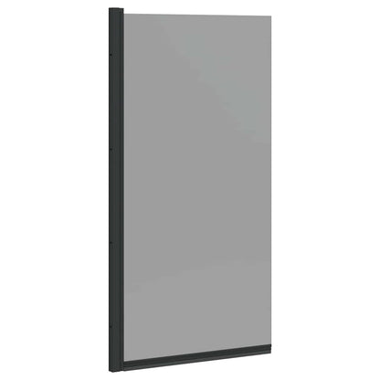 Bath Shower Screen Manual Black 68 x 130 cm Tempered Glass