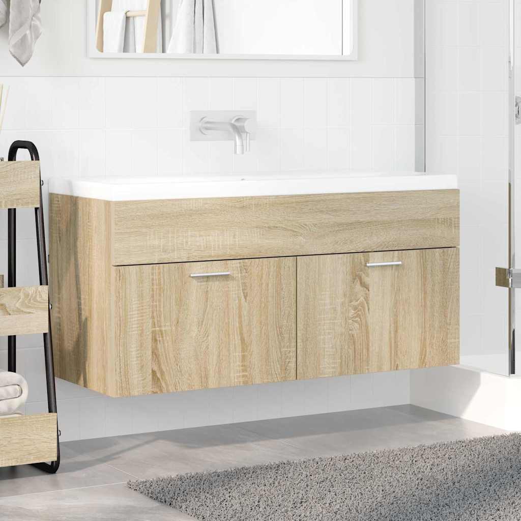 Sink cabinet with Storage with Door Sonoma Oak Engineered Wood