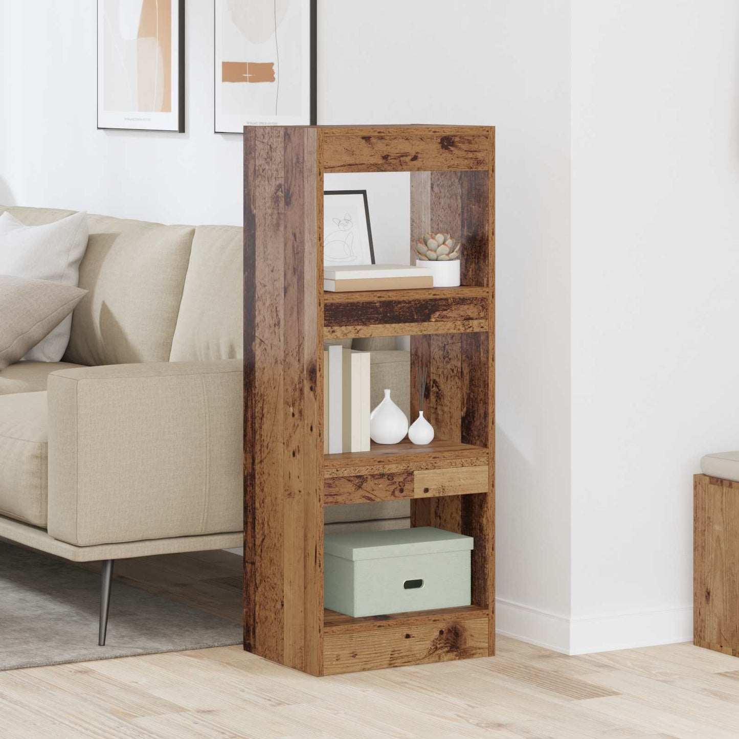 Book Cabinet Old wood 40 x 30 x 103 cm Engineered wood