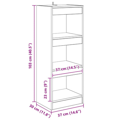 Book Cabinet 3-Tier 37 x 30 x 103 cm Engineered Wood