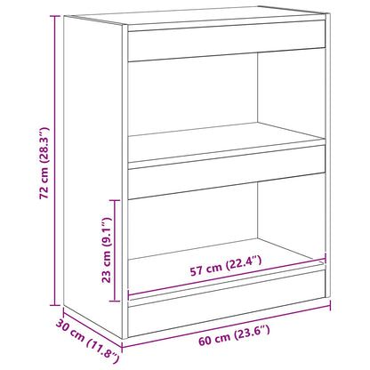 Book Cabinet Black Oak 60 x 30 x 72 cm Engineered Wood