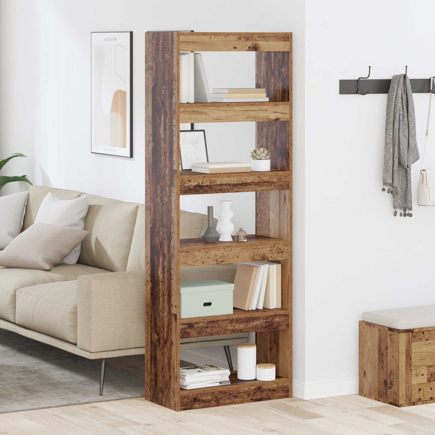 Book Cabinet Old wood 60 x 30 x 166 cm Engineered wood
