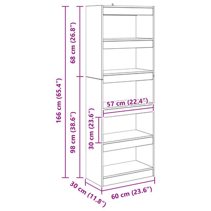Book Cabinet 5-Tier 60 x 30 x 166 cm Engineered Wood