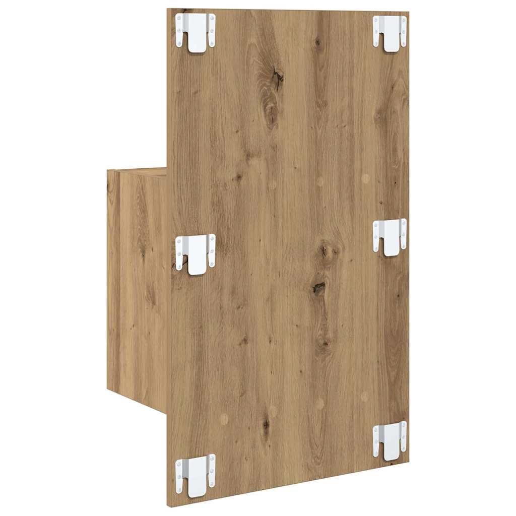 Wall-mounted Bedside Cabinet with Drawer 2 pcs Artisan Oak