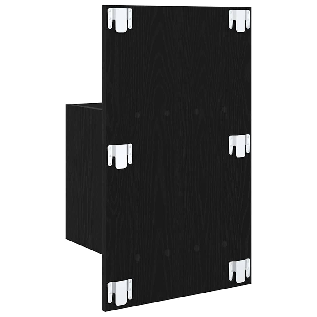 Wall-mounted Bedside Cabinet with Drawer 2 pcs Black Oak