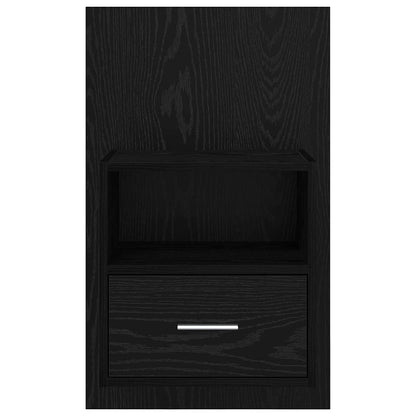 Bedside Cabinet with Drawer 2 pcs Black Oak 50 x 32.5 x 80cm