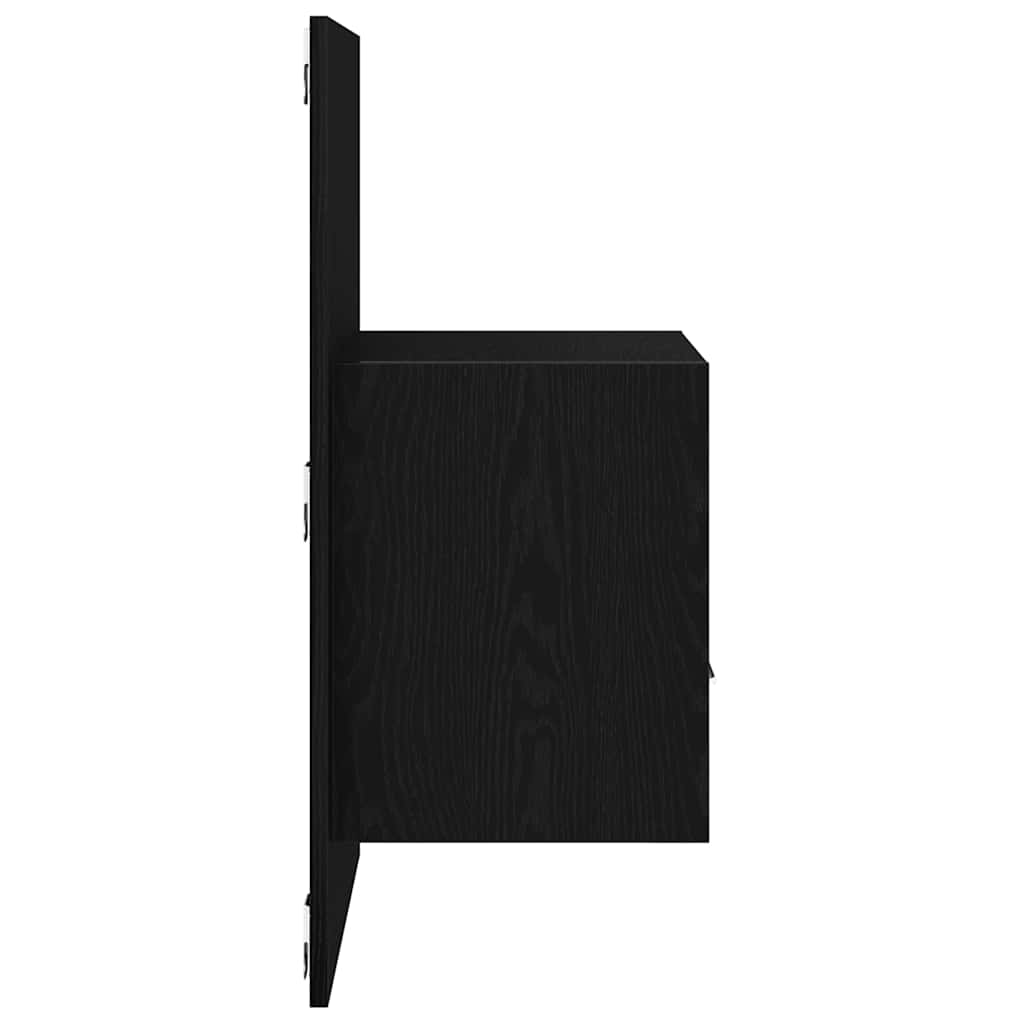 Bedside Cabinet with Drawer 2 pcs Black Oak 50 x 32.5 x 80cm