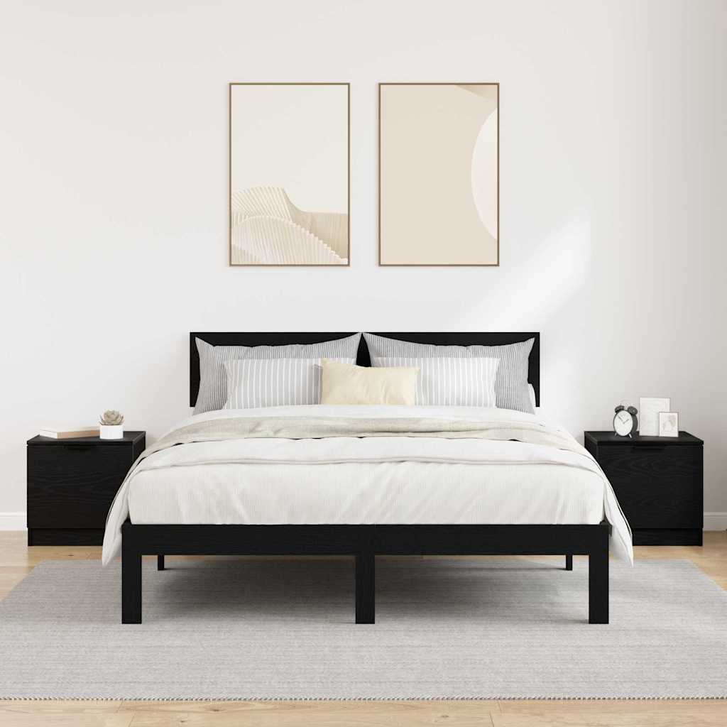 Bed Cabinet 2 pcs Black Oak 40 x 39 x 40cm Engineered Wood
