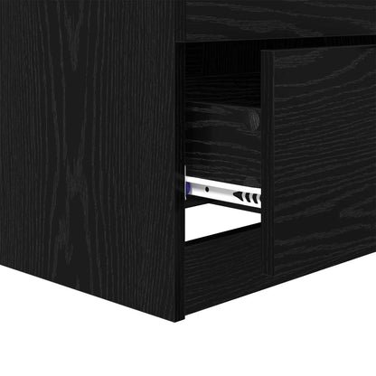 Bedside Cabinet 2 pcs Black Oak 45 x 39 x 50cm Engineered Wood