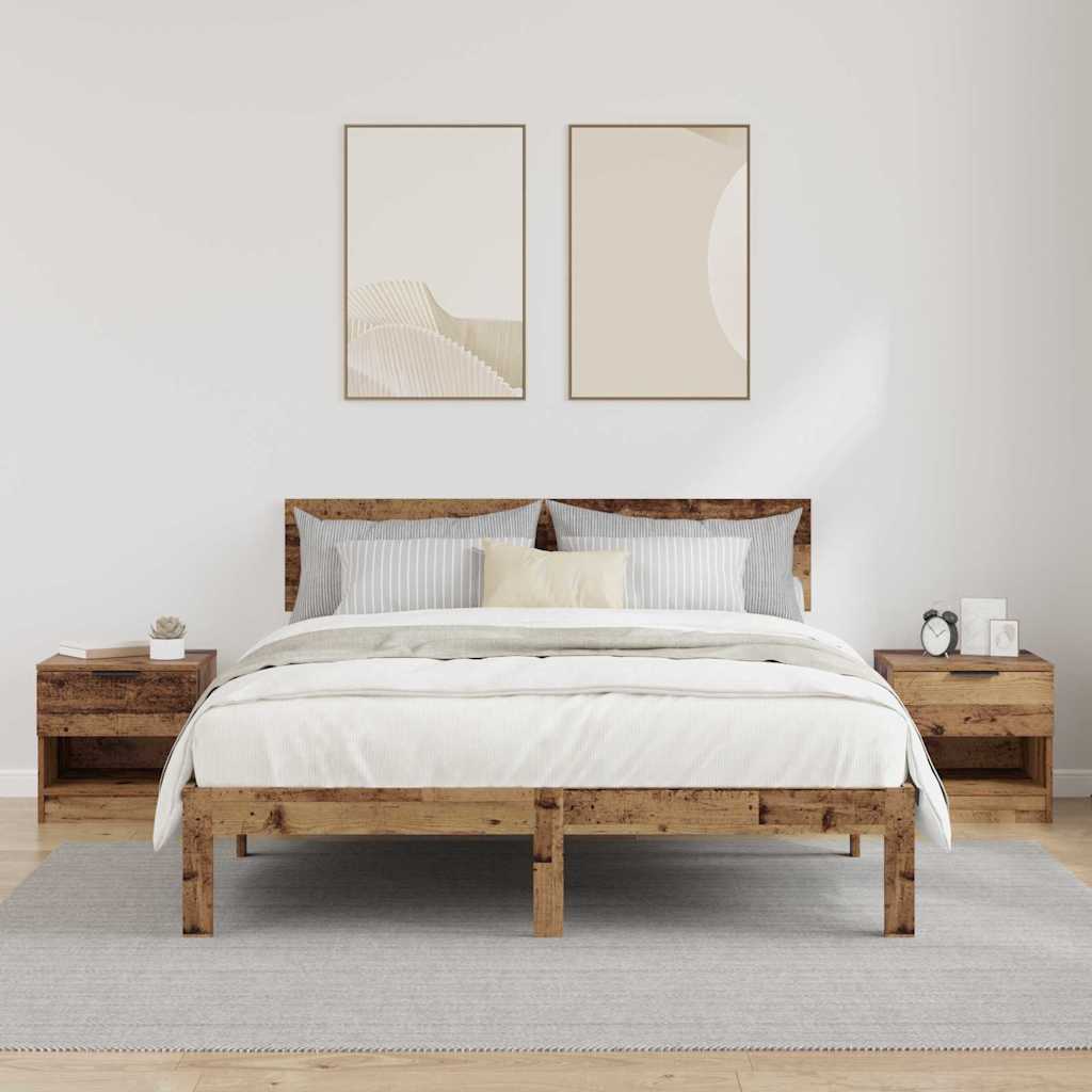 Bed Cabinet 2 pcs Old Wood 40 x 39 x 40cm Engineered Wood