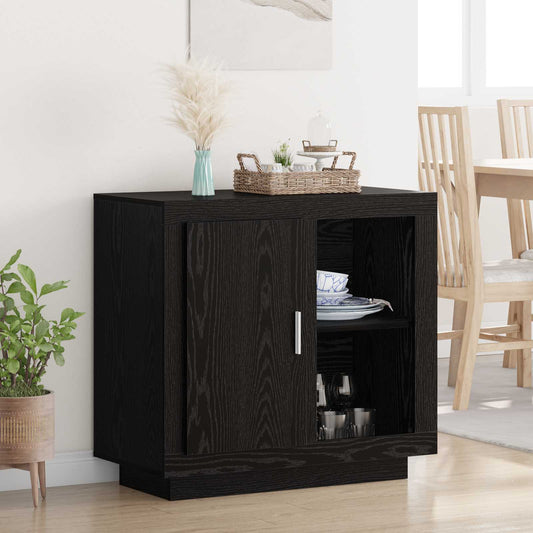 Sideboard Black Oak 80 x 40 x 75 cm Engineered Wood