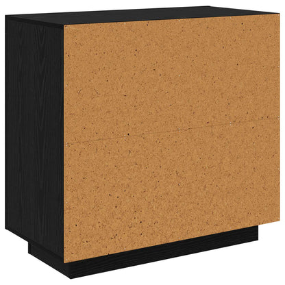 Sideboard Black Oak 80 x 40 x 75 cm Engineered Wood