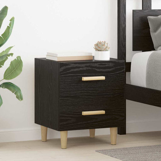 Bed Cabinet Black Oak 40 x 35 x 47.5cm Engineered Wood