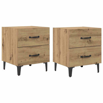 Bed Cabinet 2 pcs Artisan Oak 40 x 35 x 47.5 cm Engineered Wood