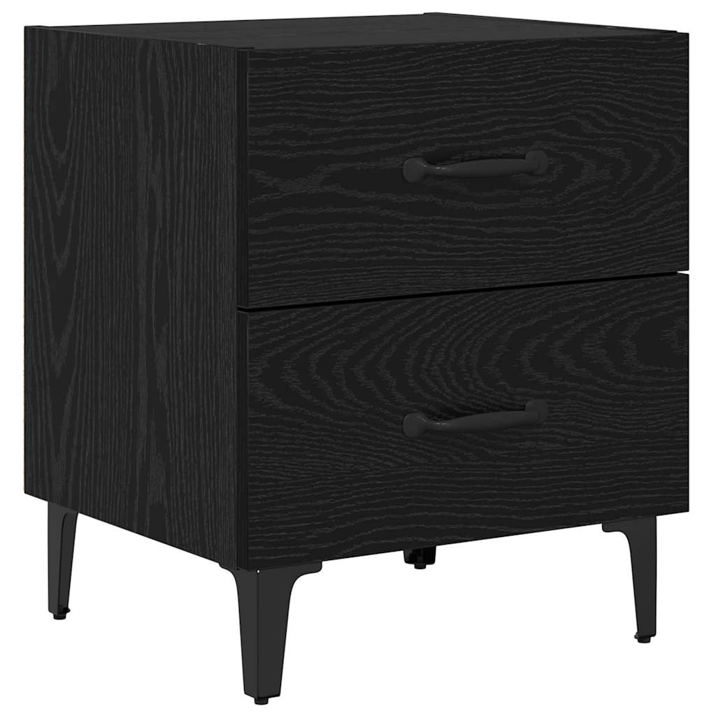 Bed Cabinet Black Oak 40 x 35 x 47.5 cm Engineered Wood