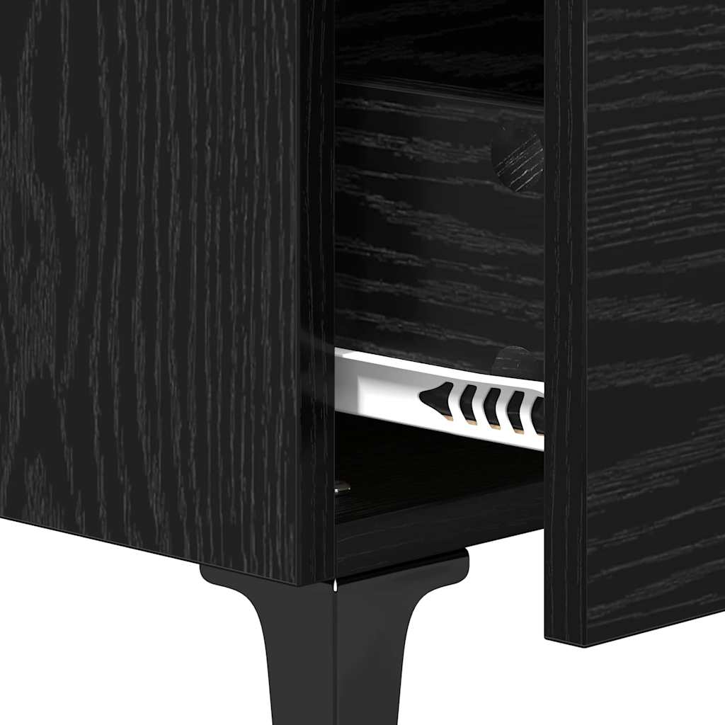 Bed Cabinet 2 pcs Black Oak 40 x 35 x 47.5 cm Engineered Wood