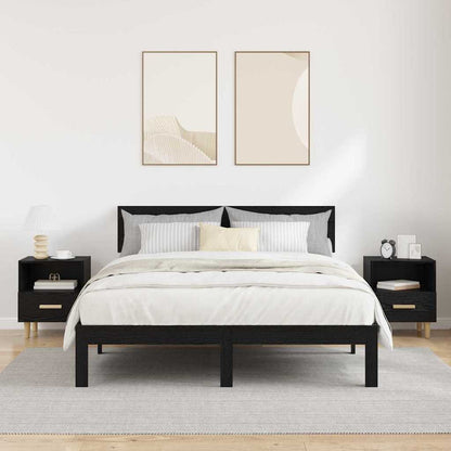 Bedside Cabinet 2 pcs Black Oak 40 x 35 x 47 cm Engineered Wood