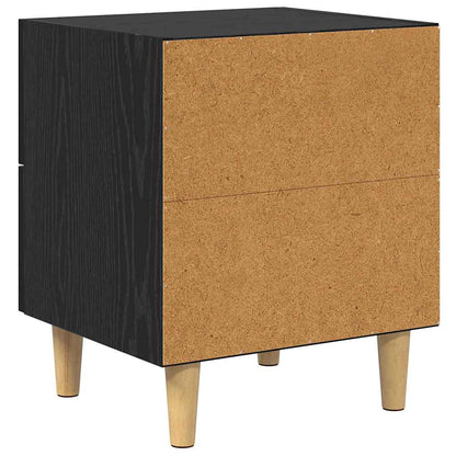 Bedside Cabinet 2 pcs Black Oak 40 x 35 x 47 cm Engineered Wood