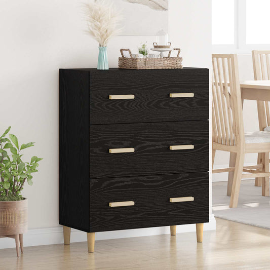 Sideboard Black Oak 69.5 x 34 x 90 cm Engineered Wood