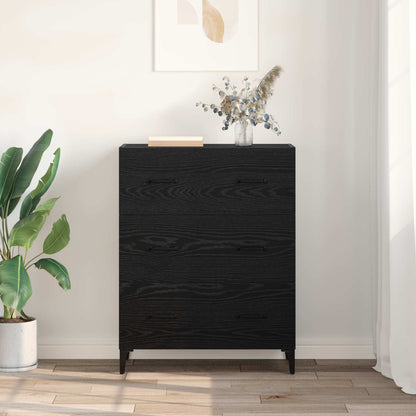 Sideboard Black Oak 69.5 x 34 x 90 cm Engineered Wood and Iron