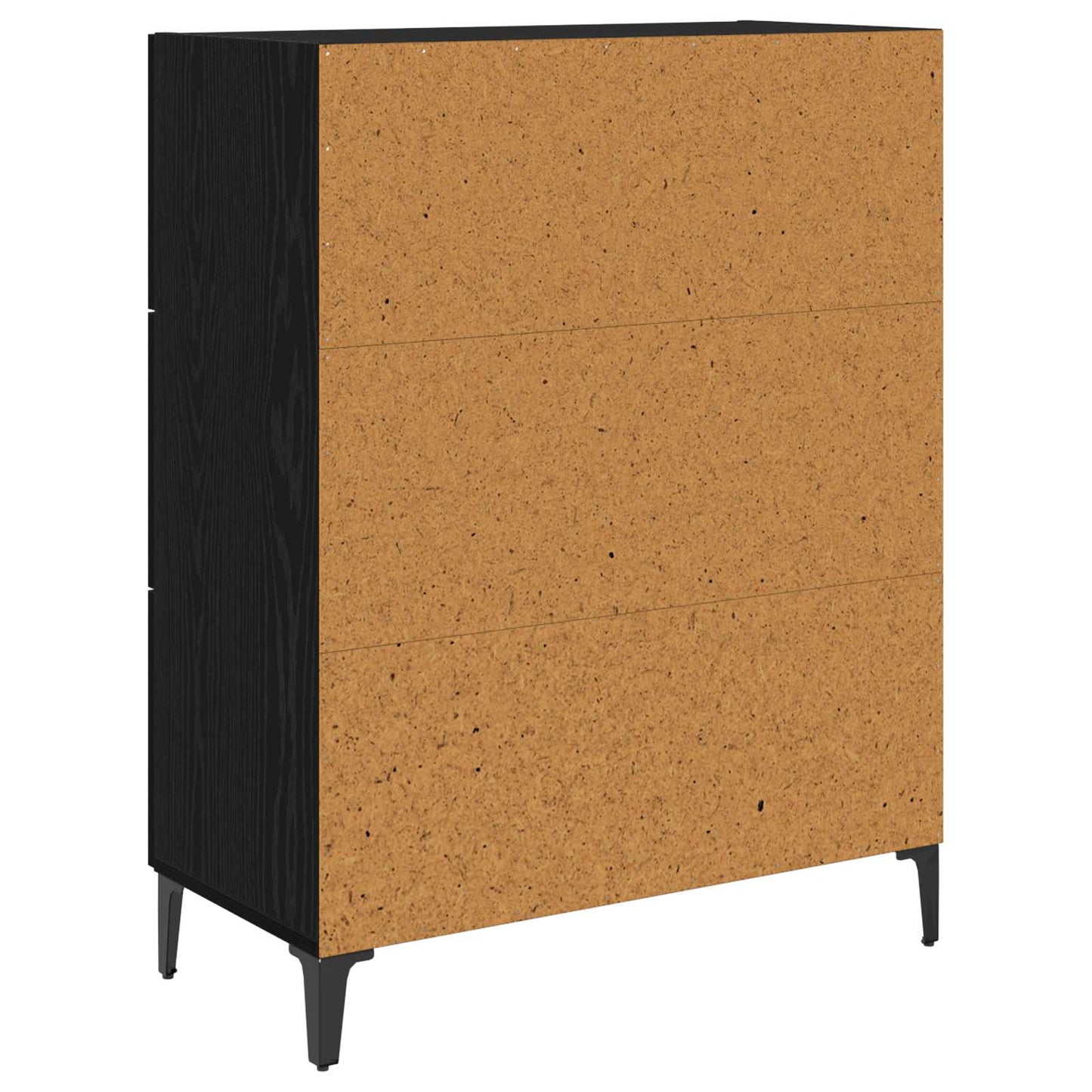 Sideboard Black Oak 69.5 x 34 x 90 cm Engineered Wood and Iron