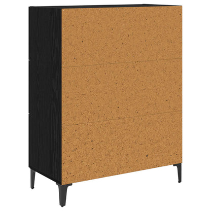 Sideboard Black Oak 69.5 x 34 x 90 cm Engineered Wood and Iron
