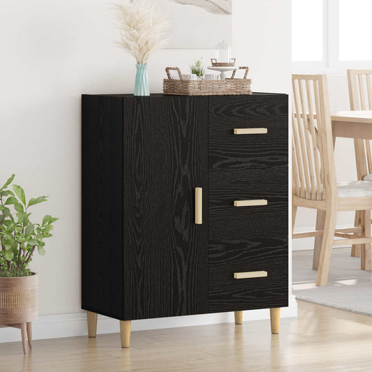 Sideboard Black oak 34 x 69.5 x 90 cm Engineered Wood